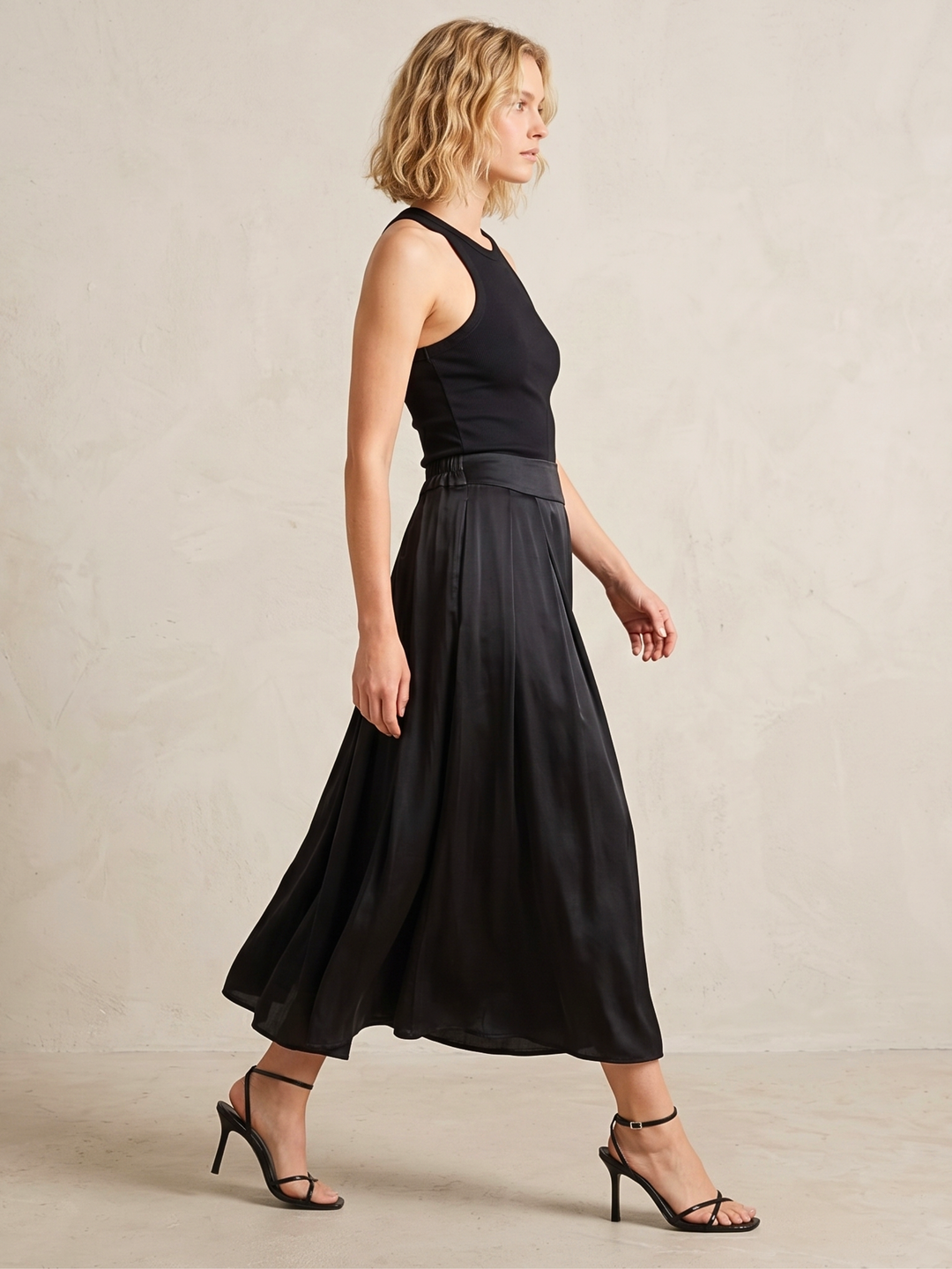 DIAZ  MIDI SATIN SKIRT
