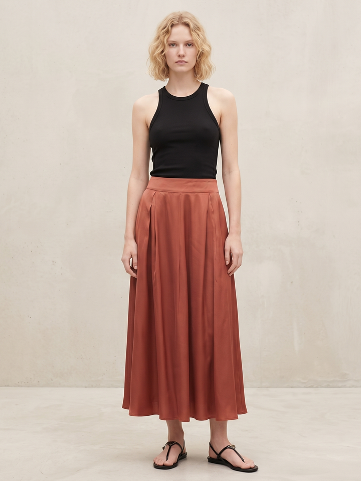 DIAZ  MIDI SATIN SKIRT