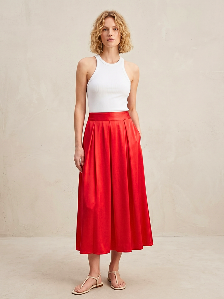 DIAZ  MIDI SATIN SKIRT