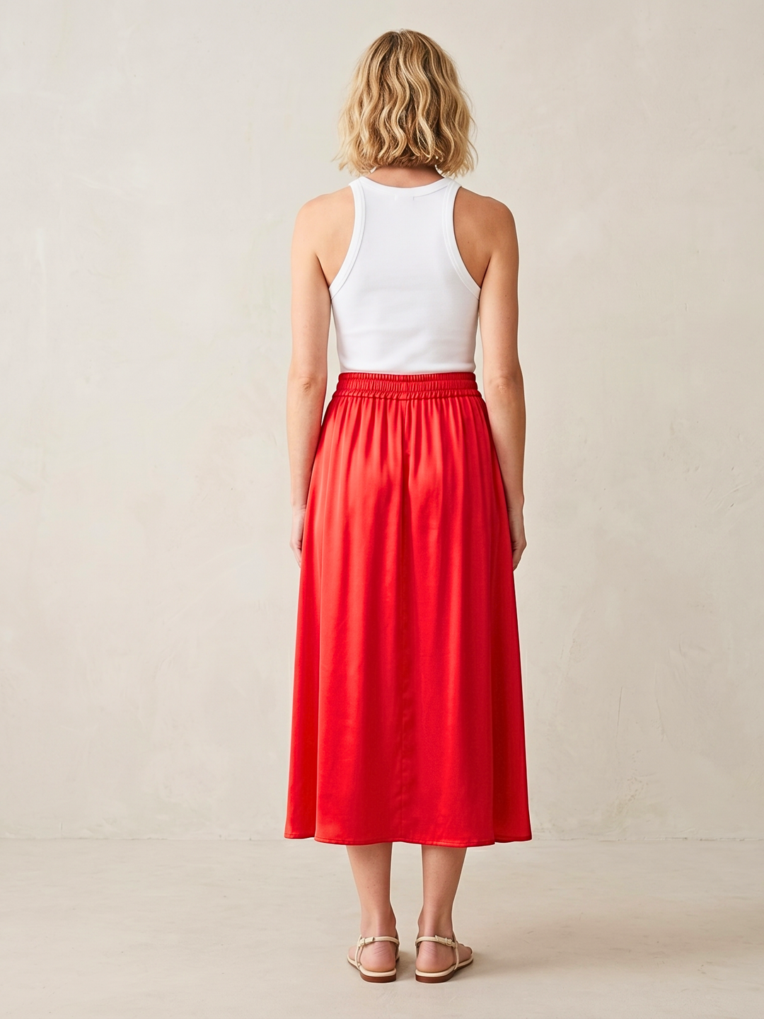 DIAZ  MIDI SATIN SKIRT
