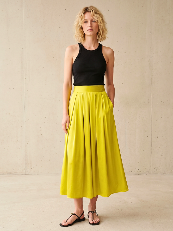 DIAZ  MIDI SATIN SKIRT