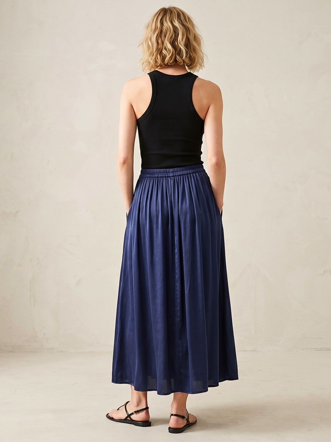 DIAZ  MIDI SATIN SKIRT