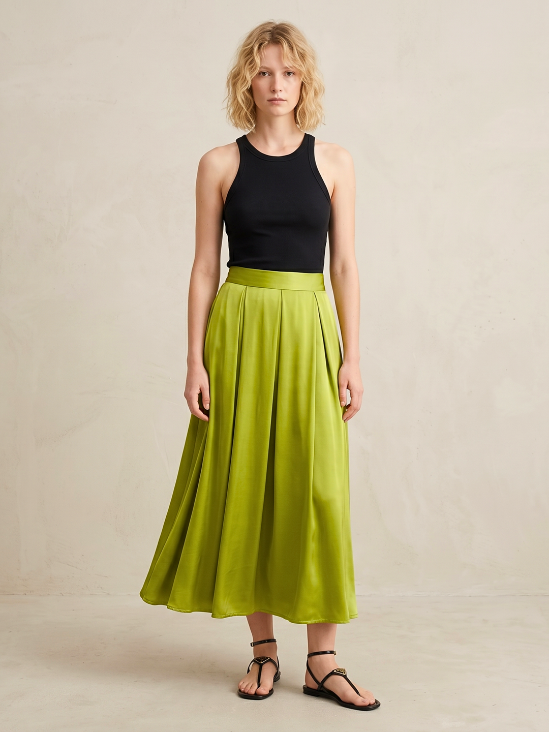 DIAZ  MIDI SATIN SKIRT