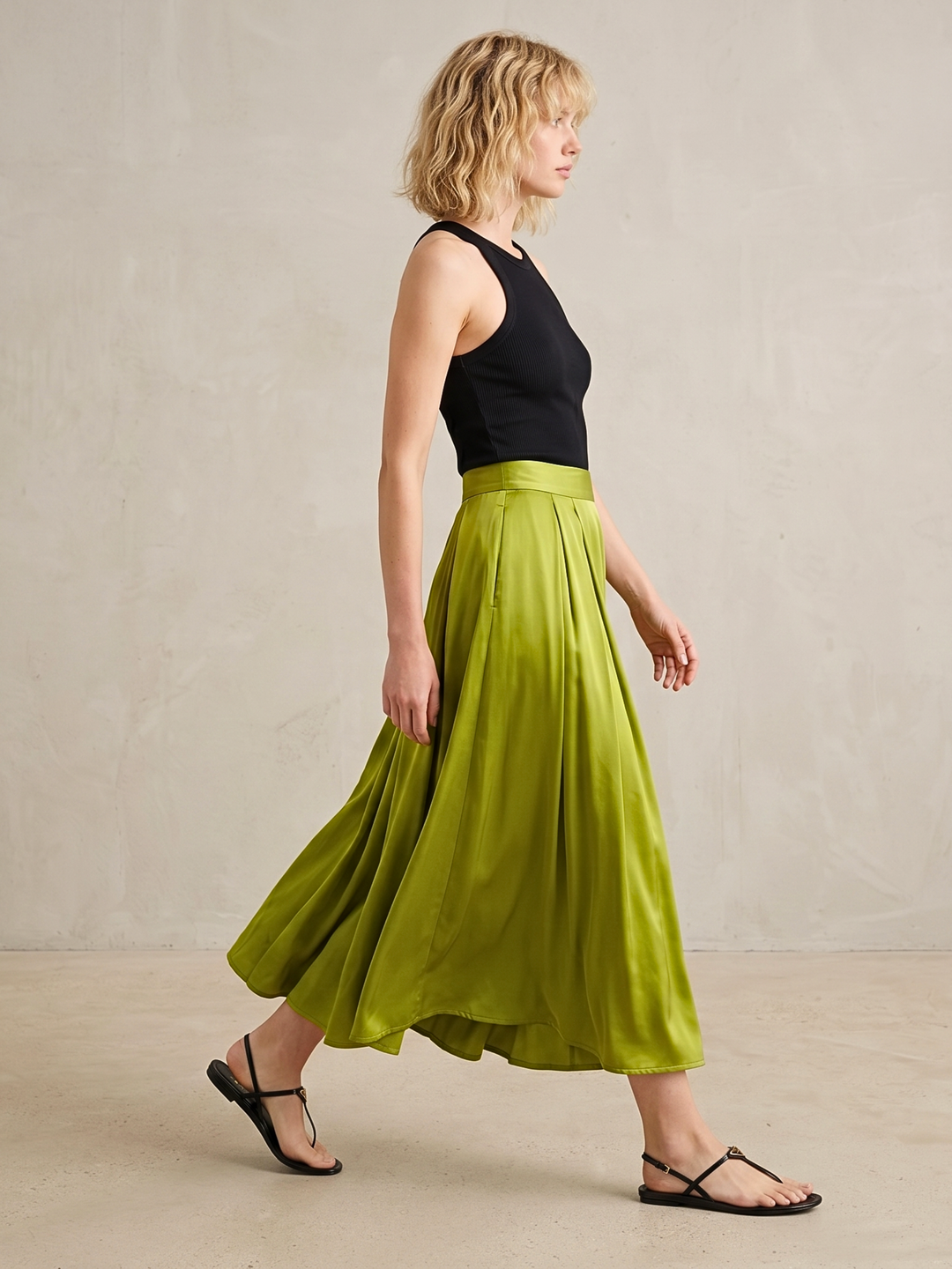 DIAZ  MIDI SATIN SKIRT