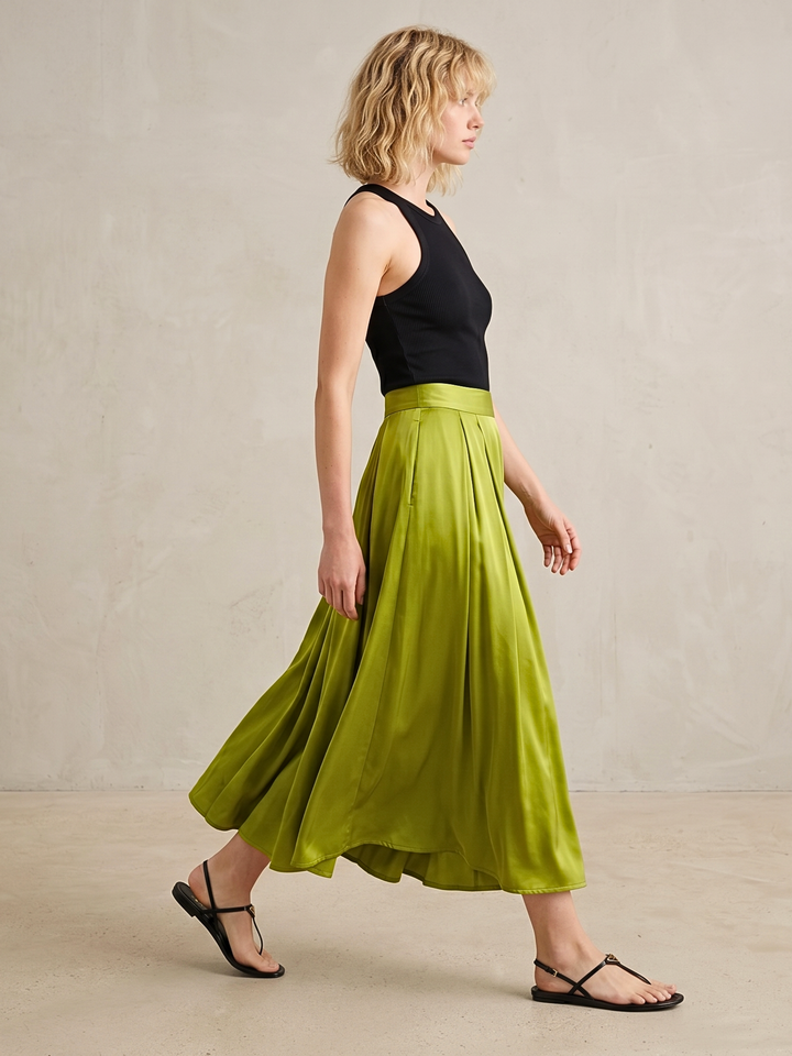 DIAZ  MIDI SATIN SKIRT