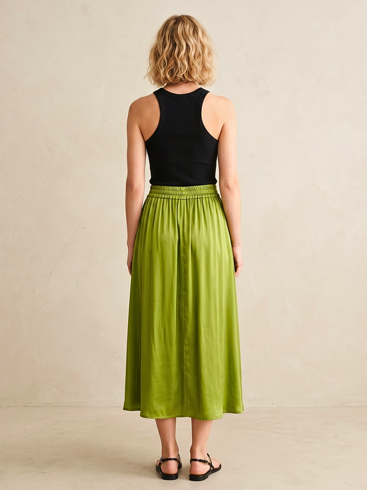 DIAZ  MIDI SATIN SKIRT