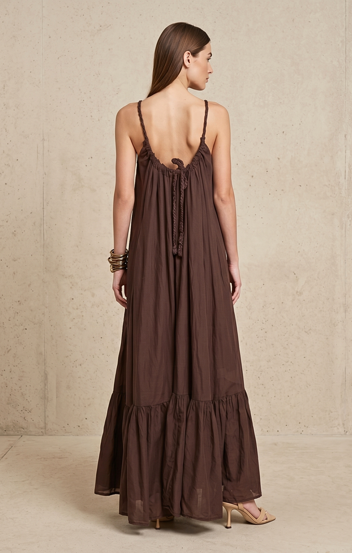 Elise Cotton Voile Maxi Dress Flowy Tiered Resort Sundress