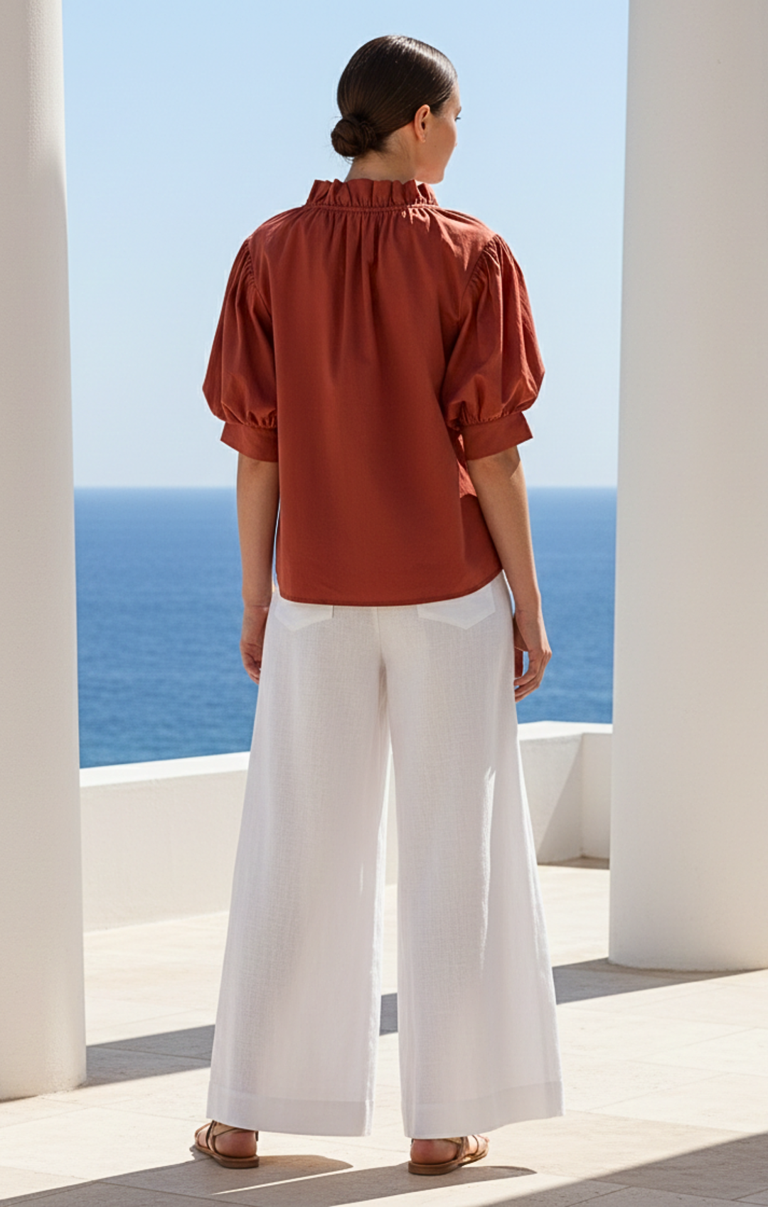 Elaine Bohemian Puff-Sleeve Blouse