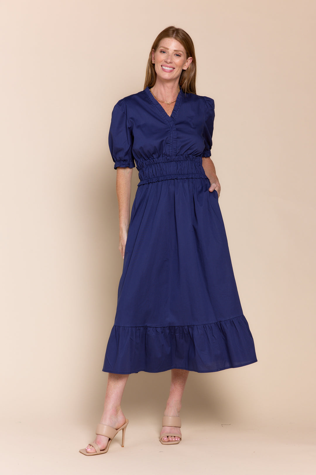 HUNTER | Dresses | Classics, Cotton, Dresses, FALL2024, Maxi Dresses, Short Sleeve, SOLIDS | shop-sofia