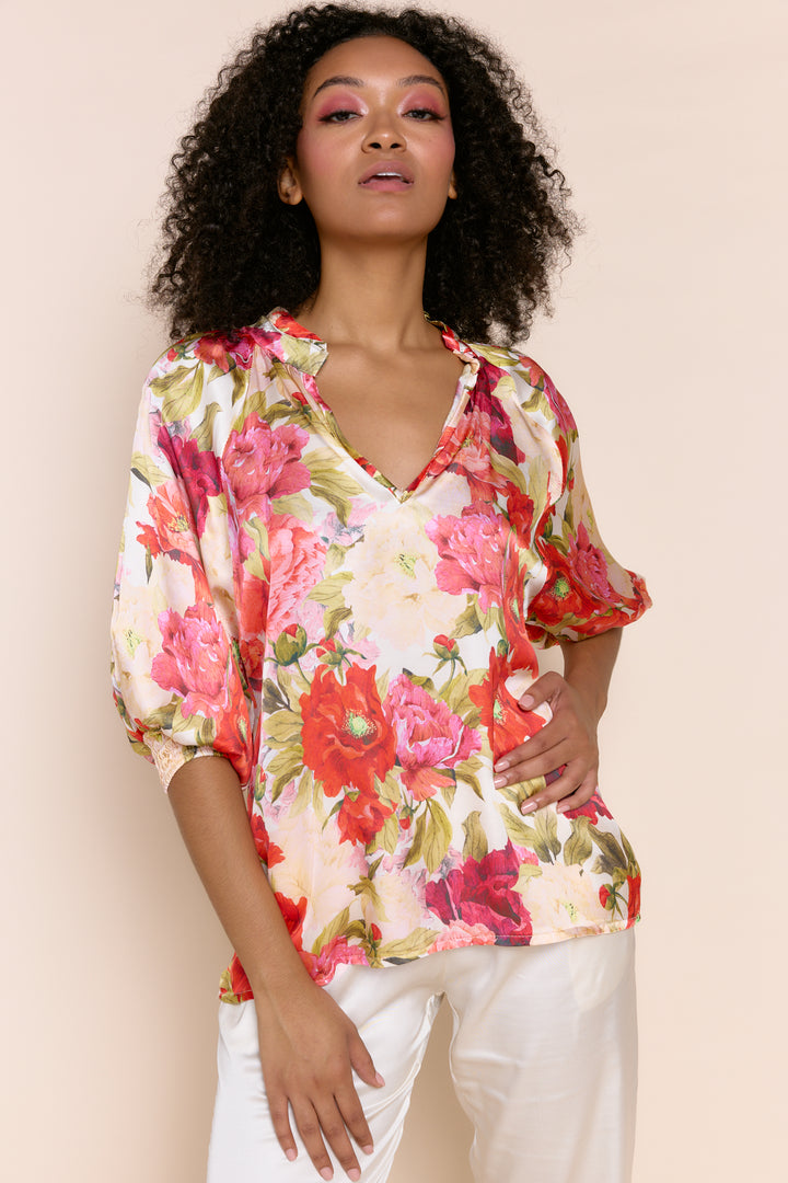 ANDREA | Tops | 3/4 Sleeve, FALL2024, PRINT, Satin, Short Sleeve, Tops | shop-sofia