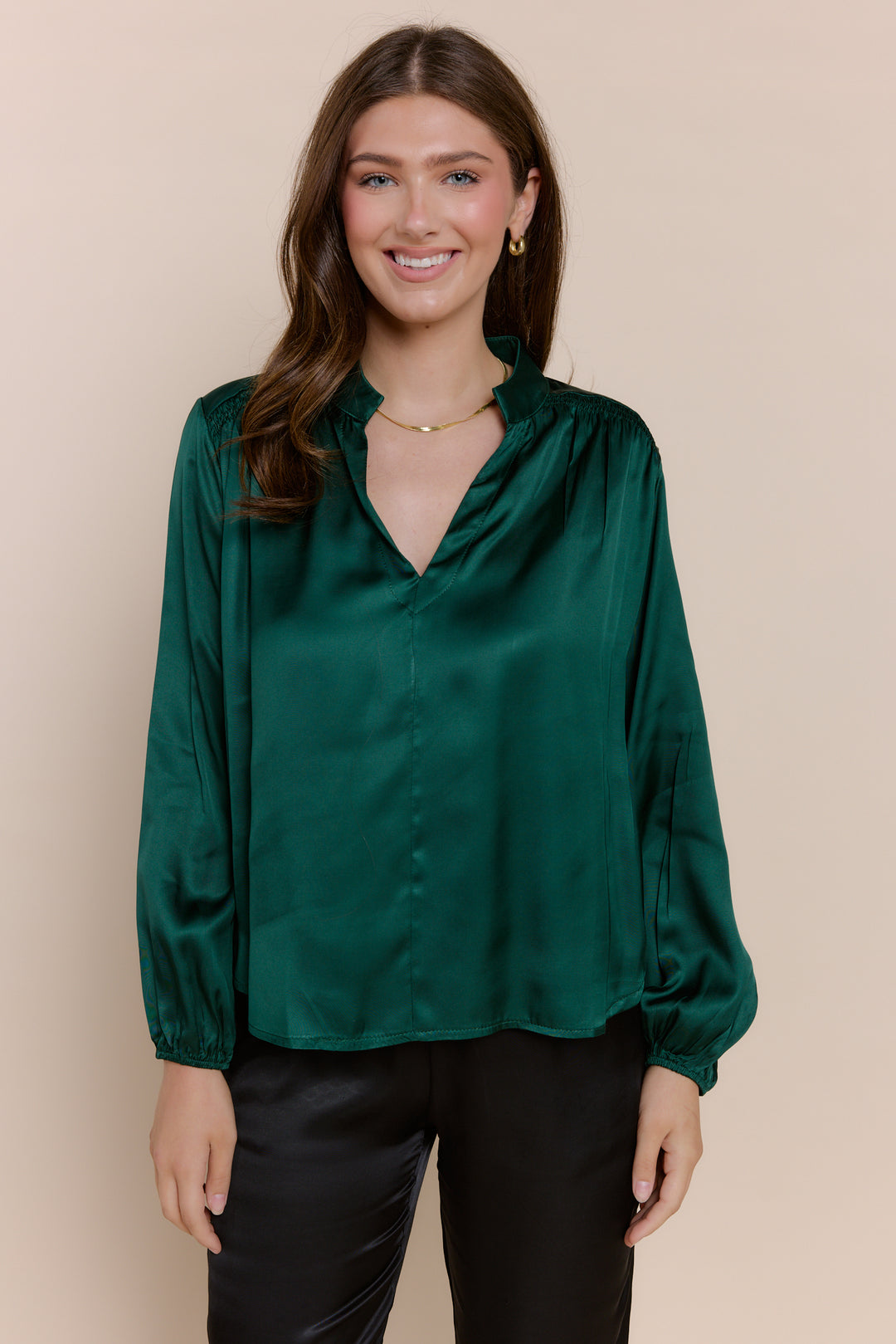 FREYA | Top | FALL2024, Long Sleeve, NEW ARRIVALS, Satin, SOLIDS, Tops | shop-sofia