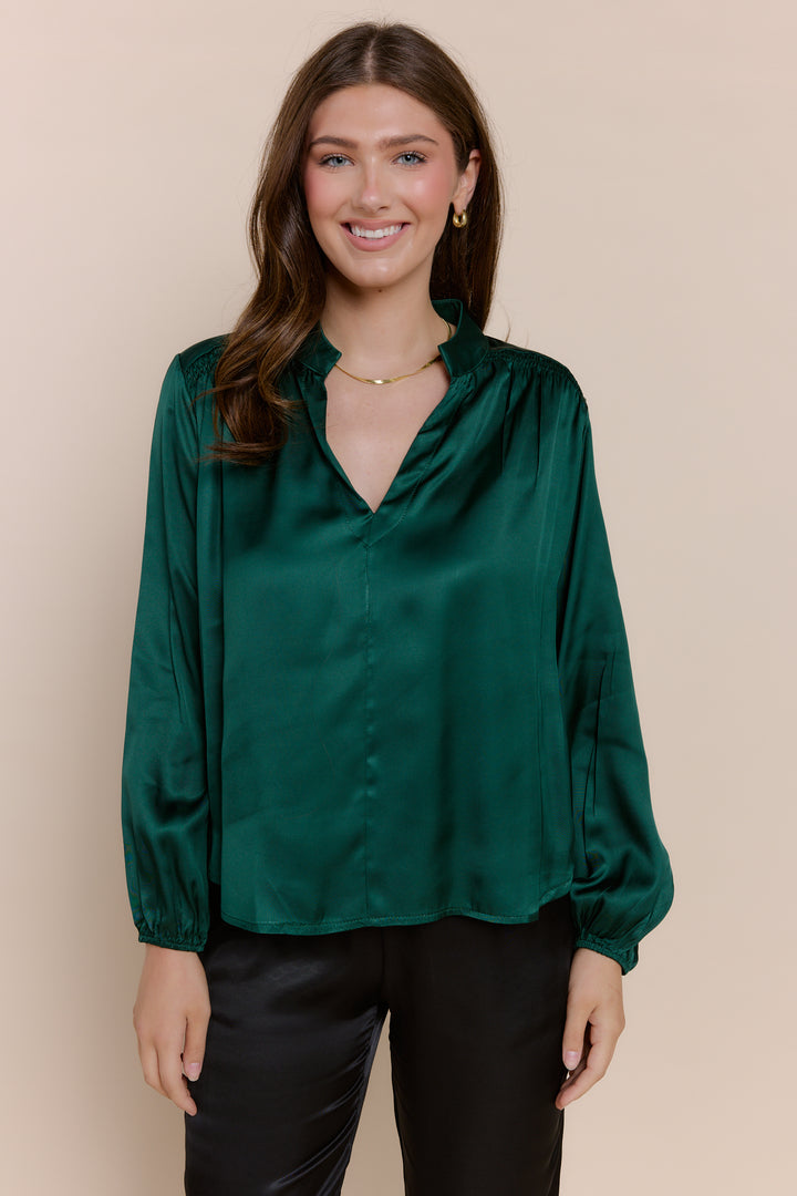 FREYA | Top | FALL2024, Long Sleeve, NEW ARRIVALS, Satin, SOLIDS, Tops | shop-sofia