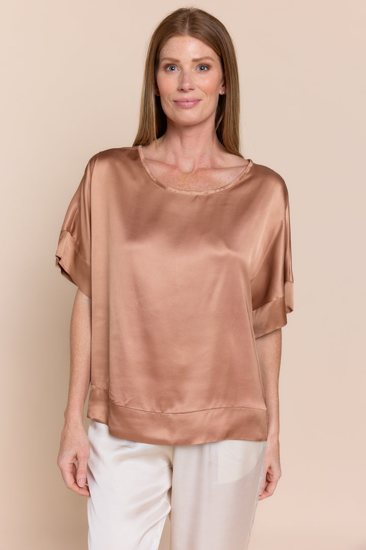 TAMAR | Tops | Classics, FALL2024, gamegirl, Satin, Short Sleeve, SOLIDS, Tops | shop-sofia