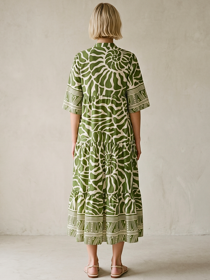 GEORGINA TIERED SMOCK MIDI DRESS