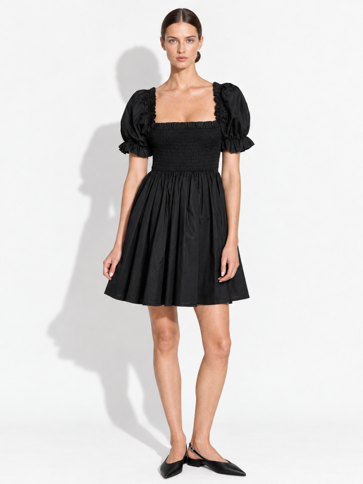 Lenna Smocked Bodice Puff Sleeve Mini Dress