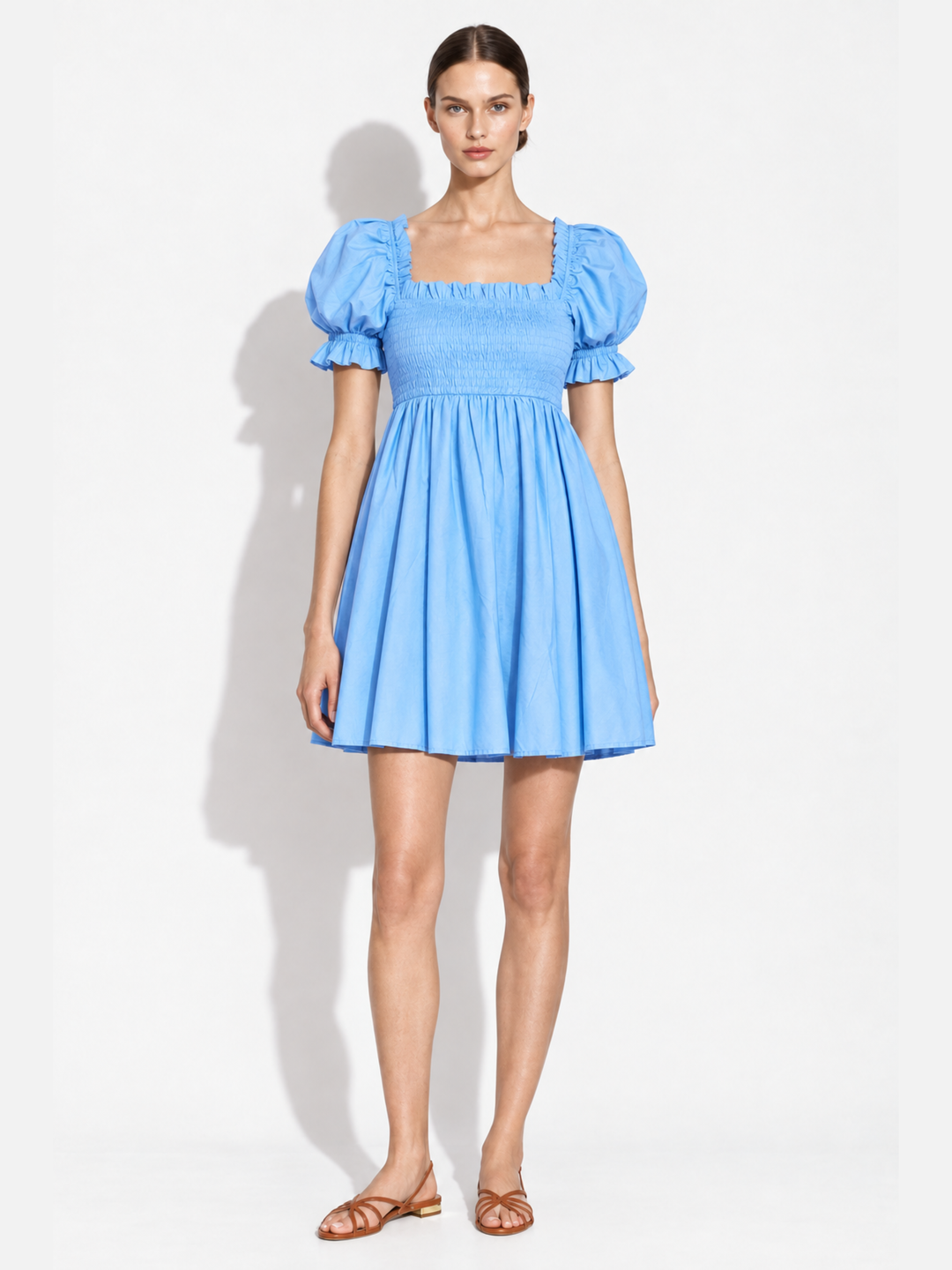 Lenna Smocked Bodice Puff Sleeve Mini Dress