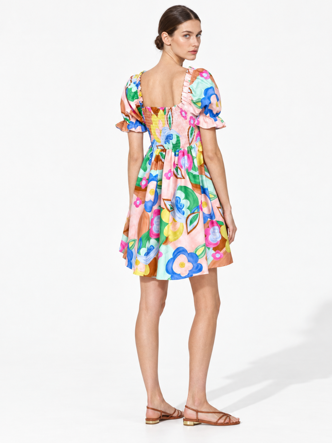 Lenna Smocked Bodice Puff Sleeve Mini Dress