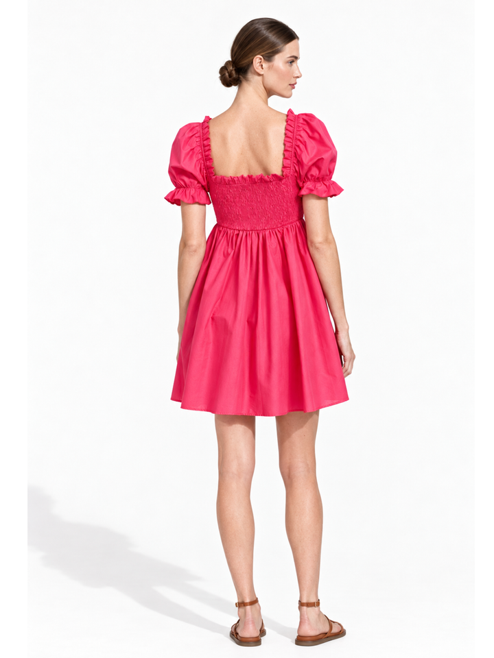 Lenna Smocked Bodice Puff Sleeve Mini Dress