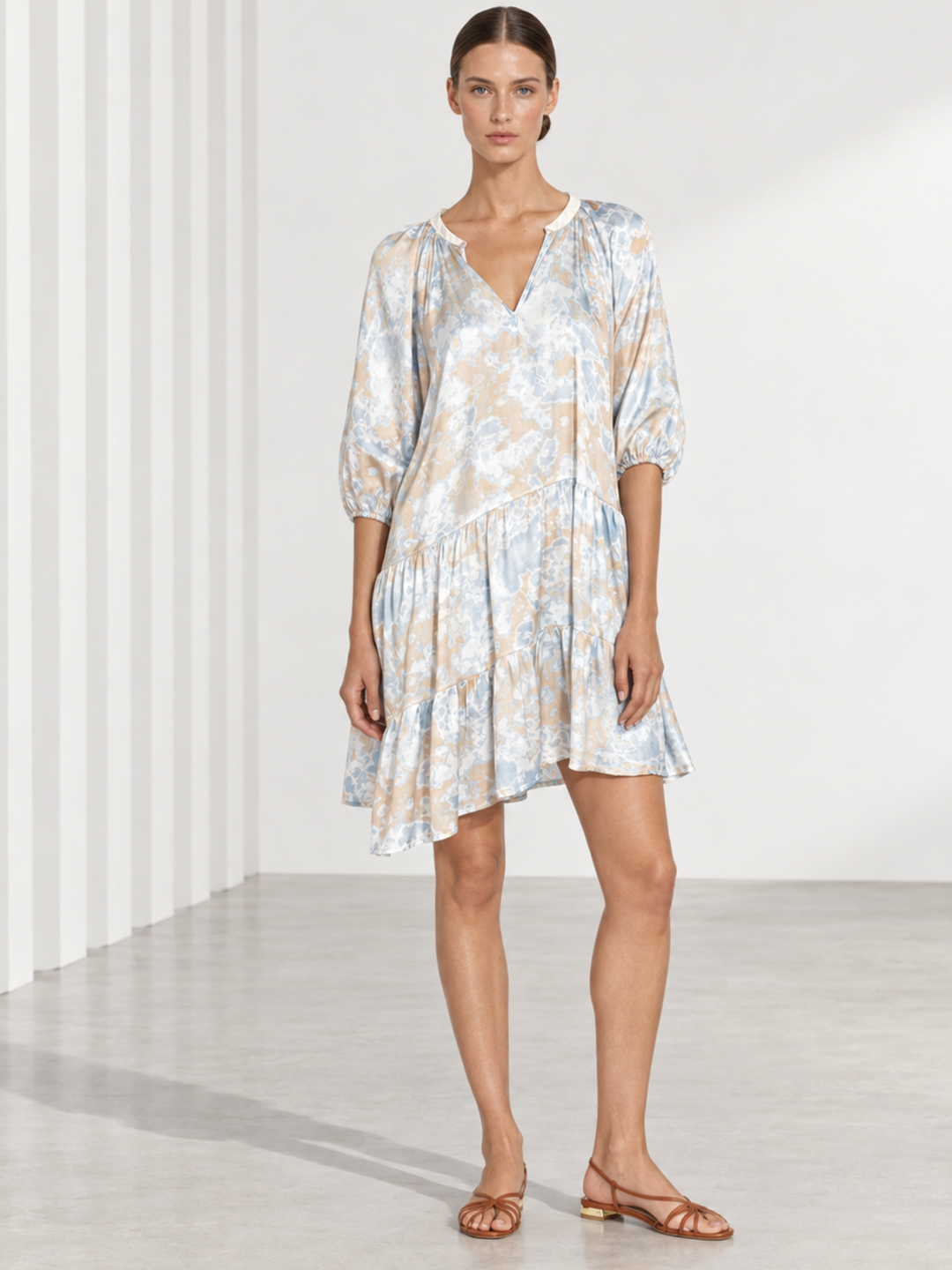 Sean Tiered Puff Sleeve Mini Dress