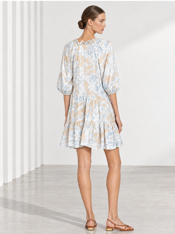 Sean Tiered Puff Sleeve Mini Dress