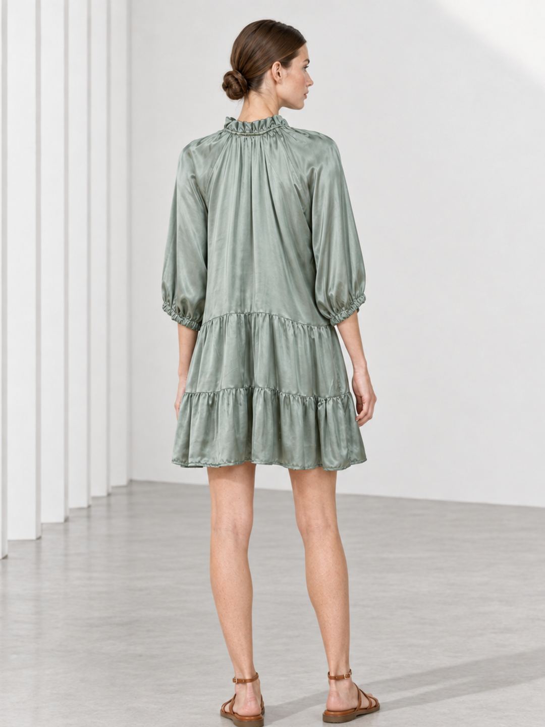 Sean Tiered Puff Sleeve Mini Dress