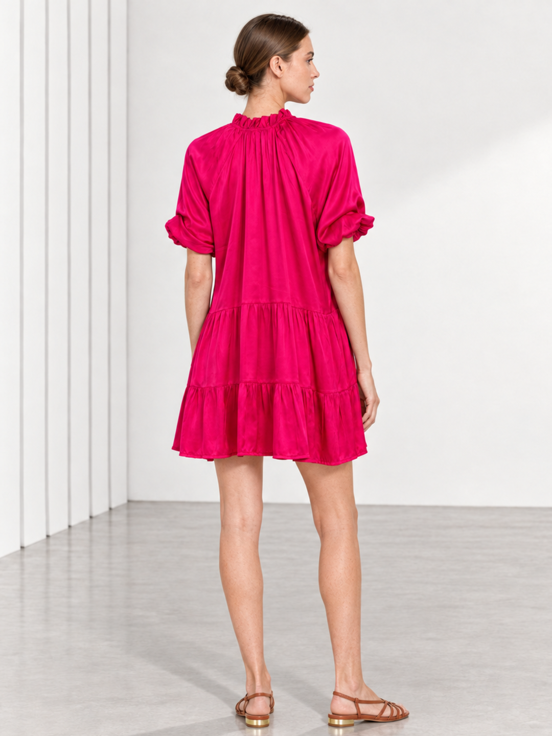 Sean Tiered Puff Sleeve Mini Dress