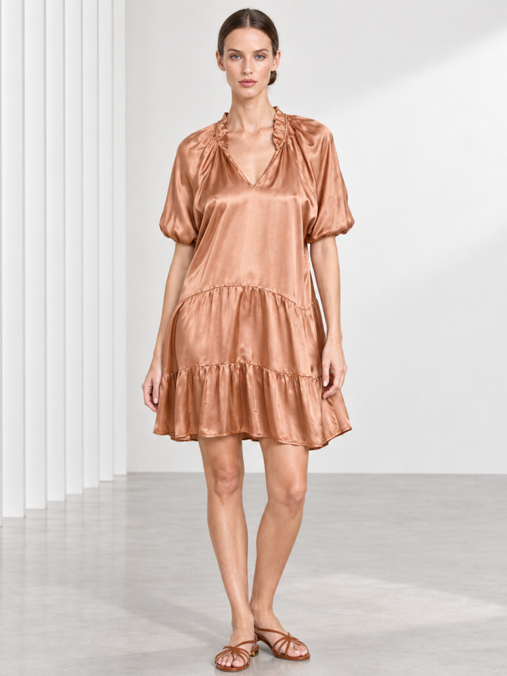 Sean Tiered Puff Sleeve Mini Dress