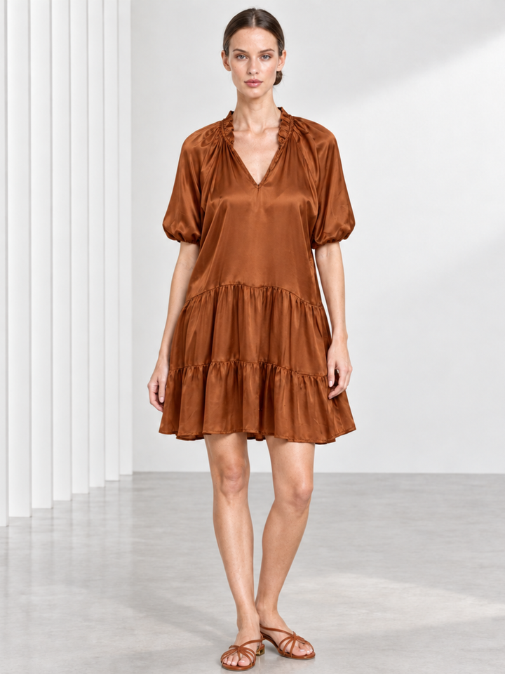 Sean Tiered Puff Sleeve Mini Dress