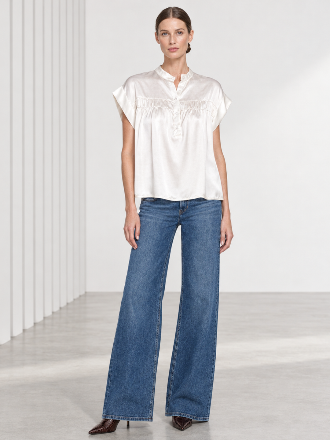 Lise Satin Cap Sleeve Top