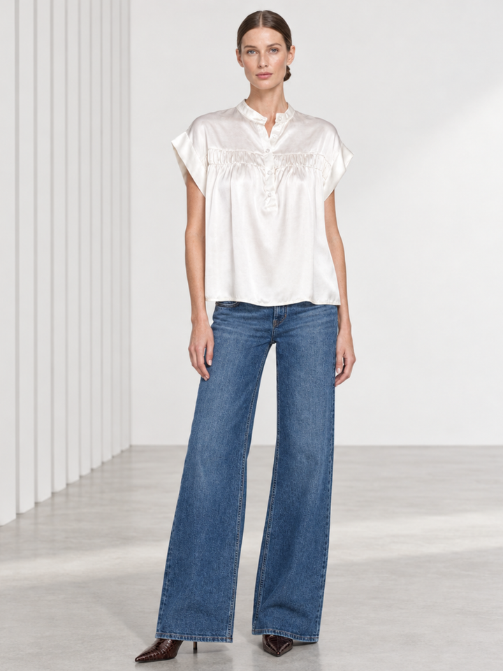 Lise Satin Cap Sleeve Top