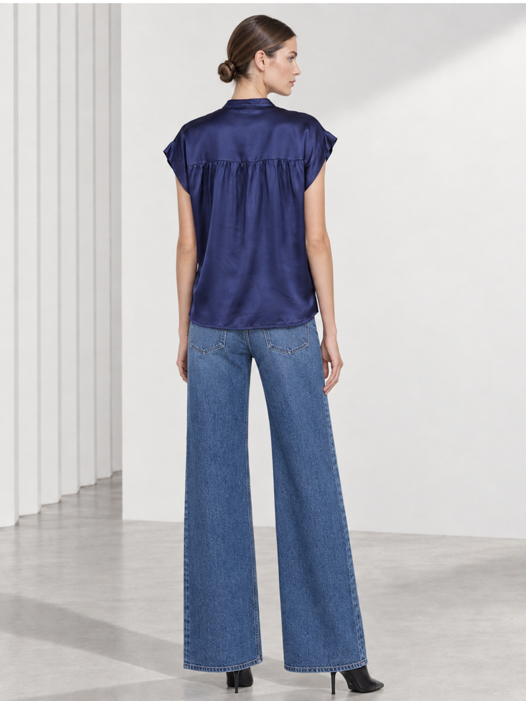Lise Satin Cap Sleeve Top