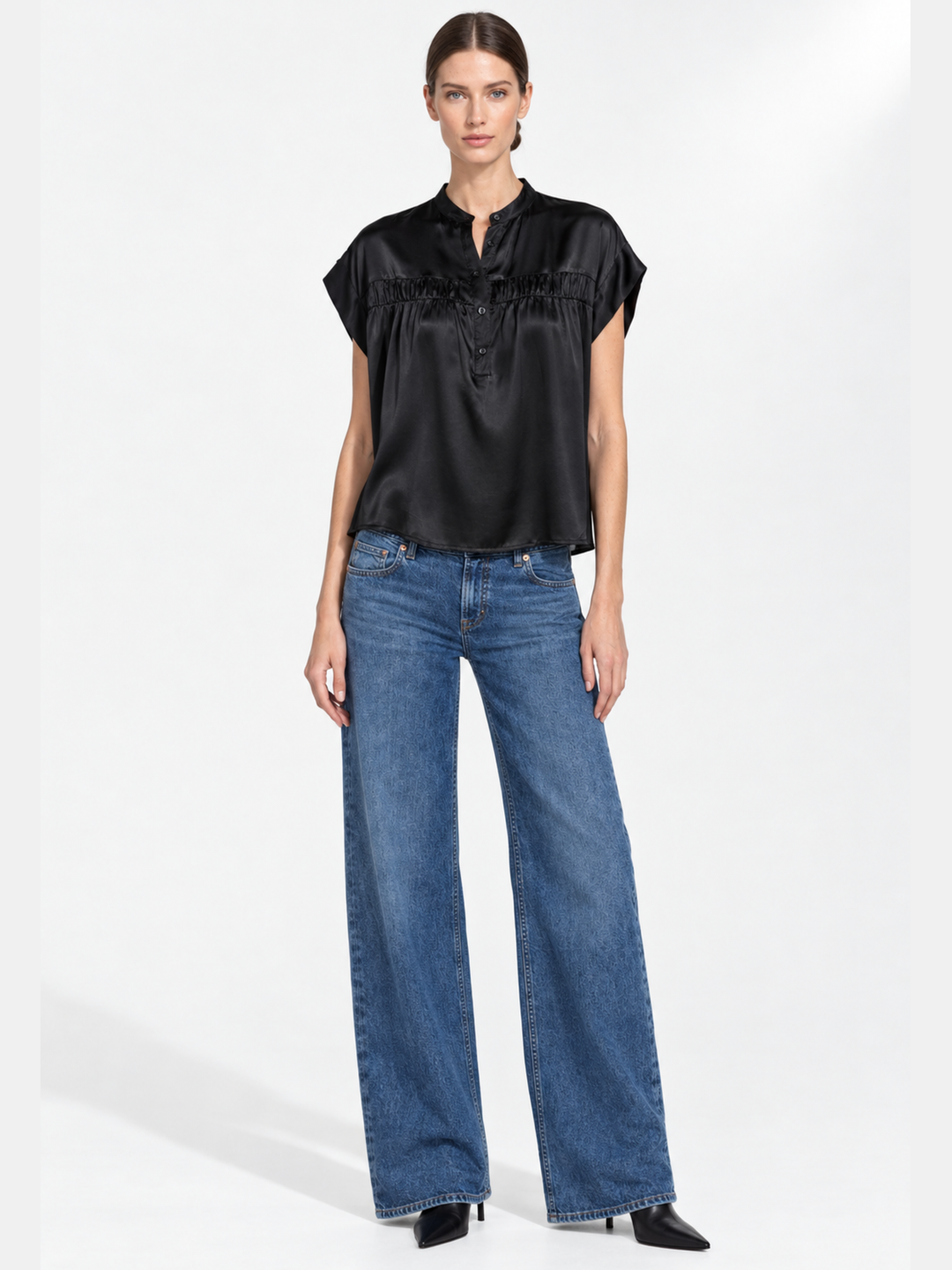 Lise Satin Cap Sleeve Top