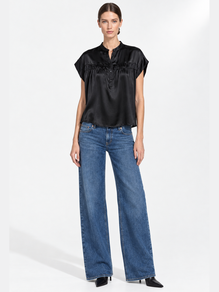 Lise Satin Cap Sleeve Top