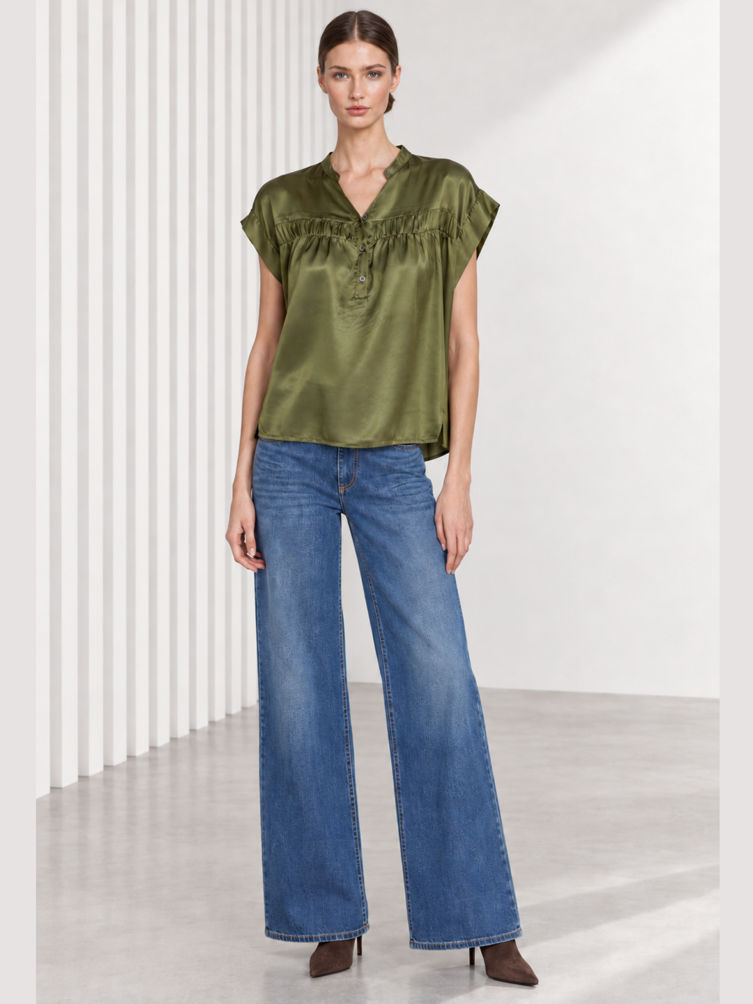 Lise Satin Cap Sleeve Top