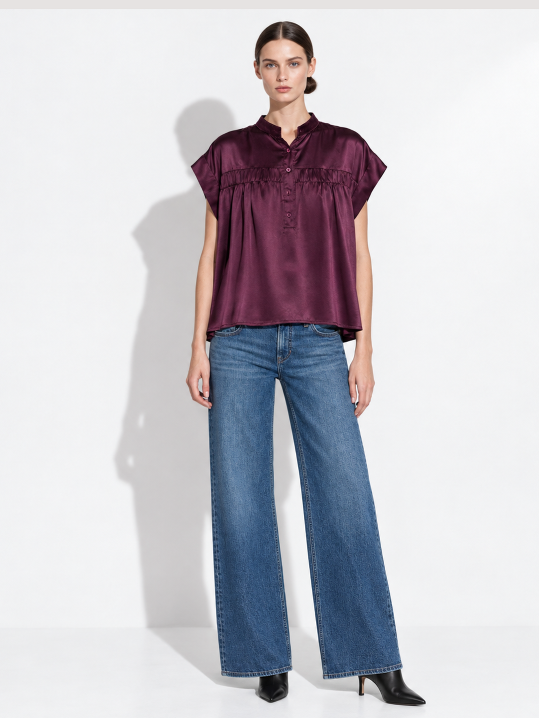 Lise Satin Cap Sleeve Top