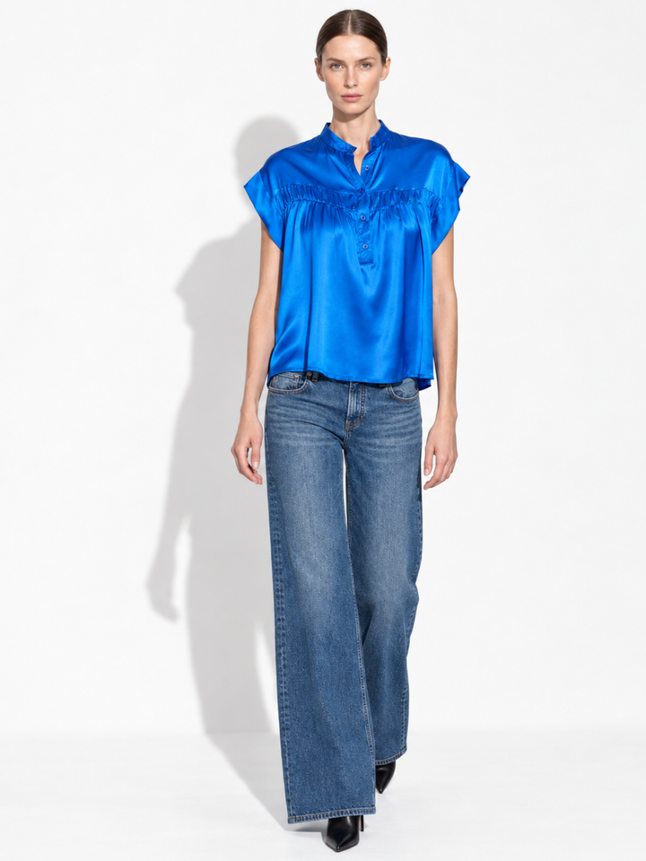 Lise Satin Cap Sleeve Top