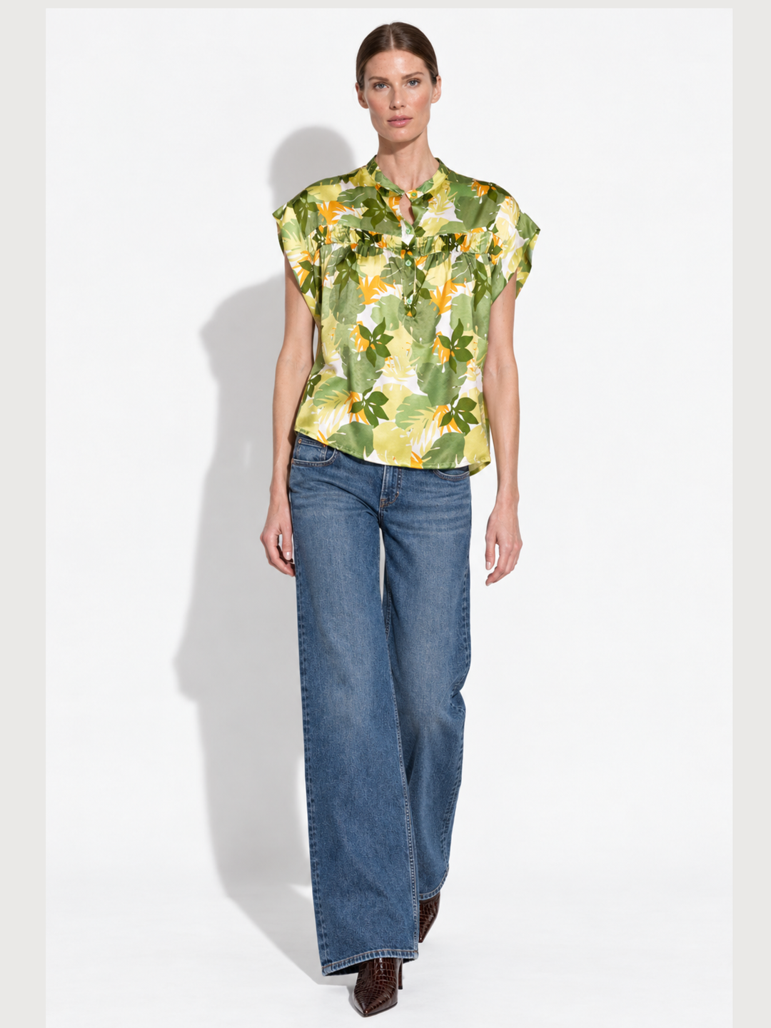 Lise Satin Cap Sleeve Top
