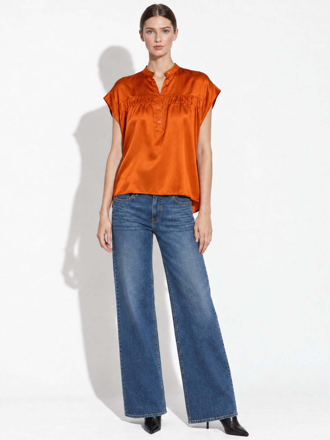 Lise Satin Cap Sleeve Top