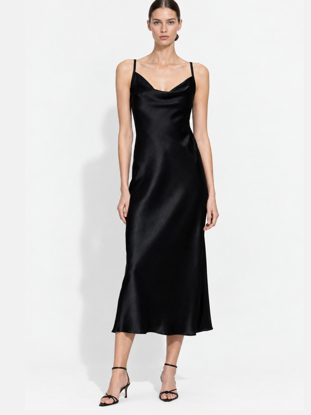 Savannah Satin Cowl Neck Slip Dress