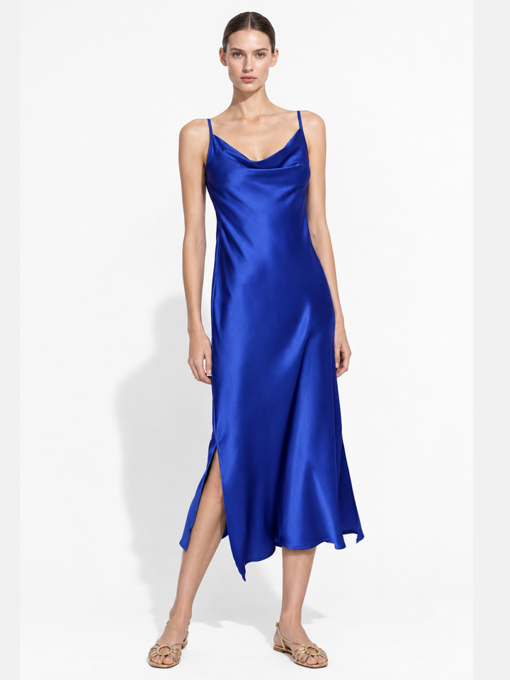 Savannah Satin Cowl Neck Slip Dress