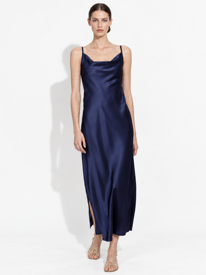 Savannah Satin Cowl Neck Slip Dress