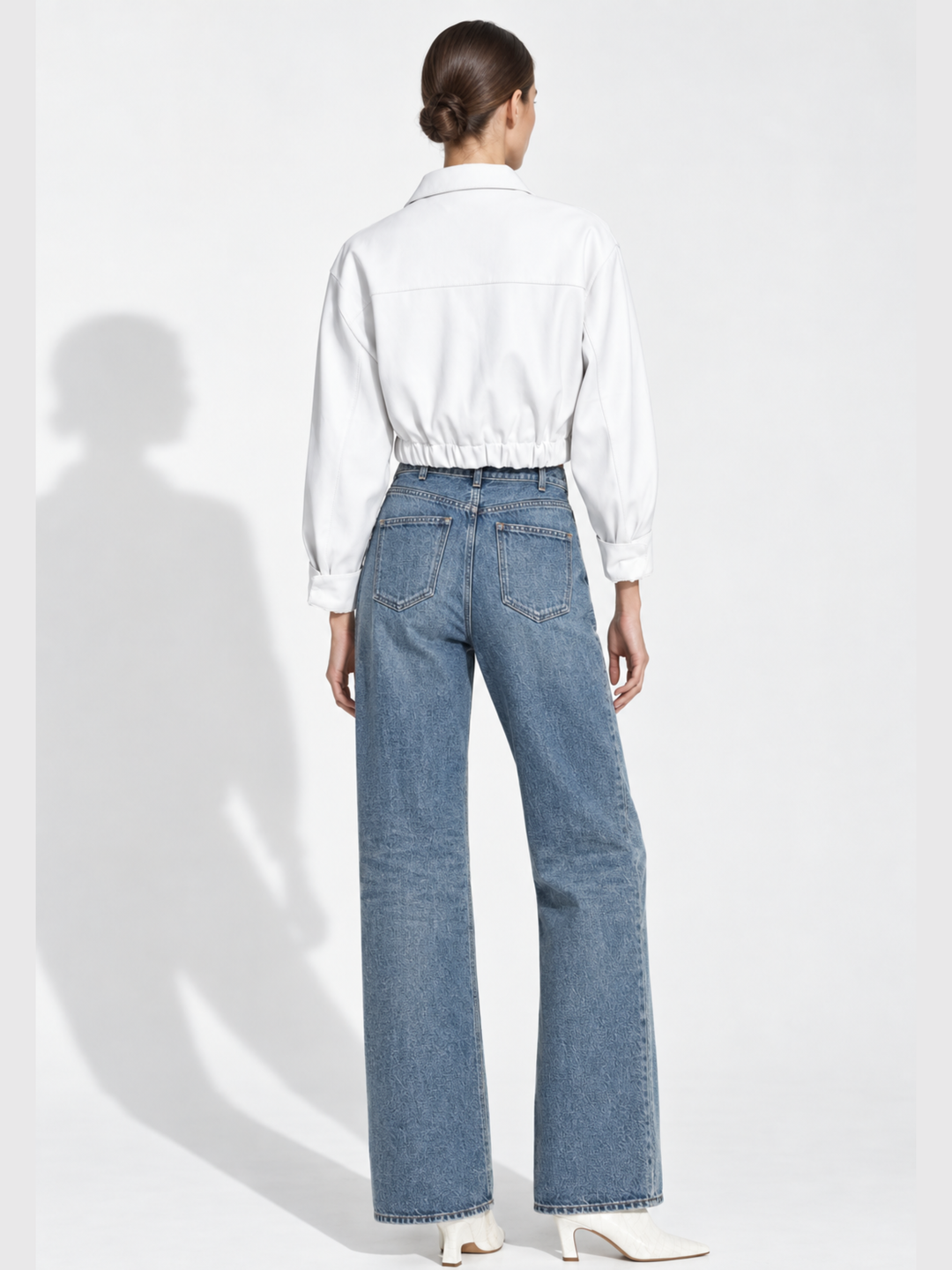 Emeri Vegan Leather Cropped Utility Jacket