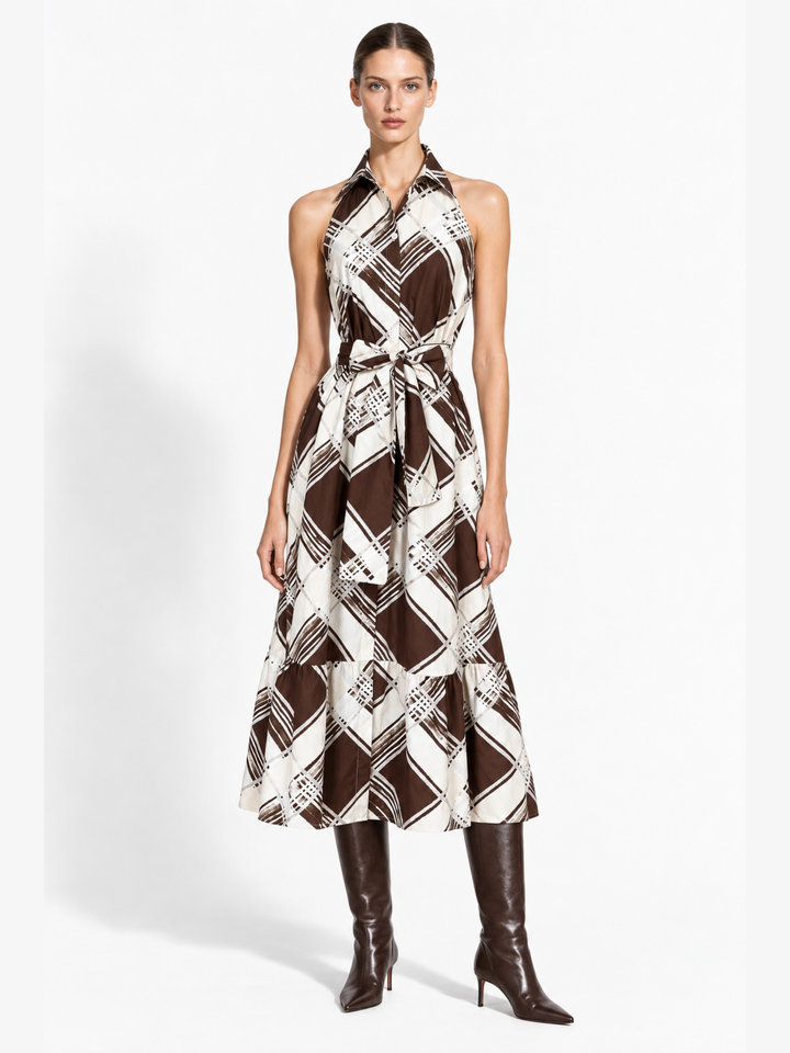 Bettina Halter Button Down Maxi Dress