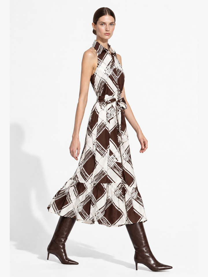 Bettina Halter Button Down Maxi Dress