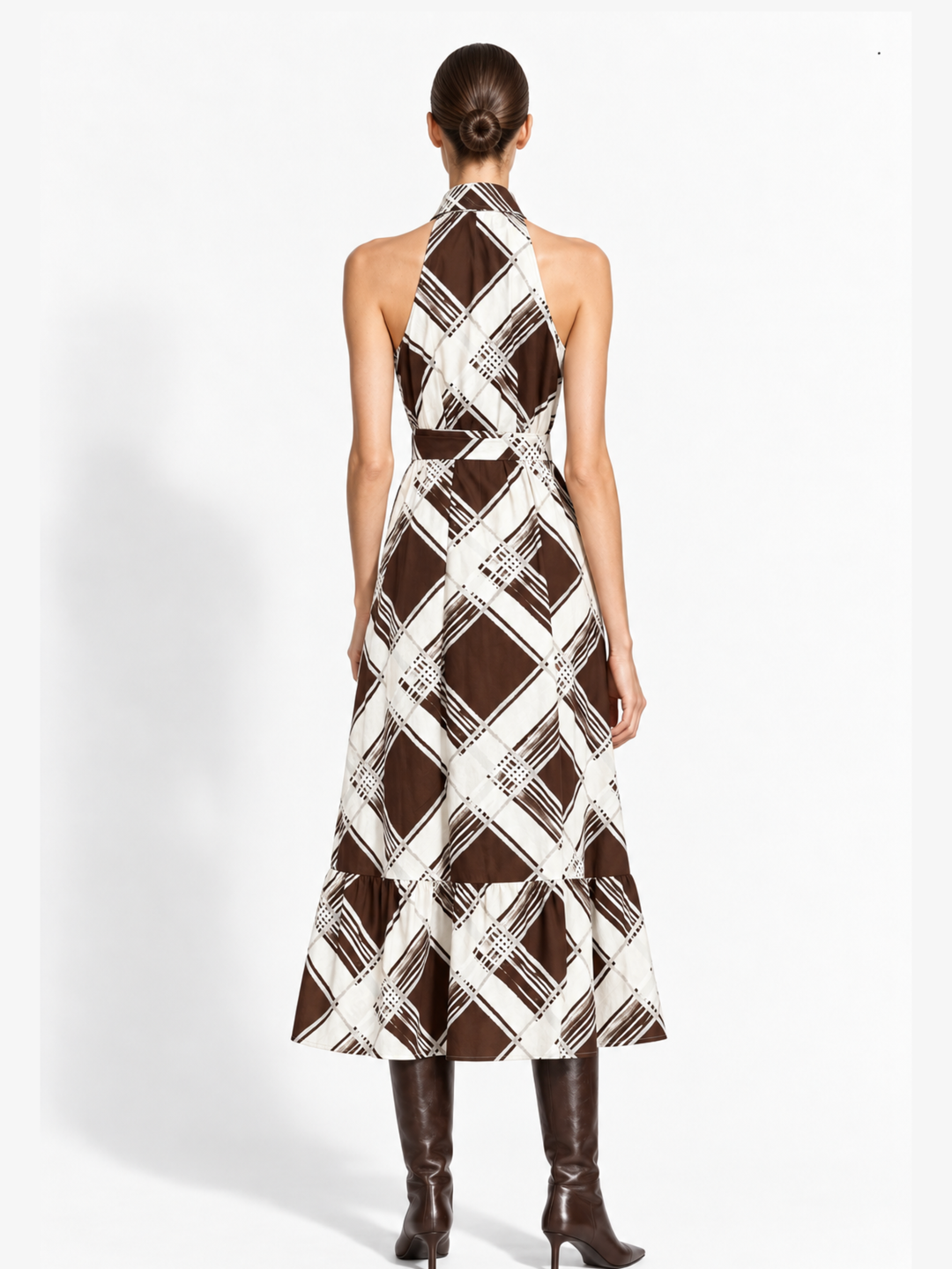 Bettina Halter Button Down Maxi Dress