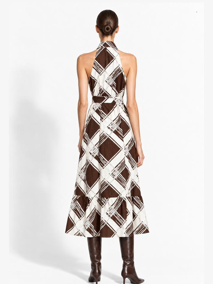 Bettina Halter Button Down Maxi Dress