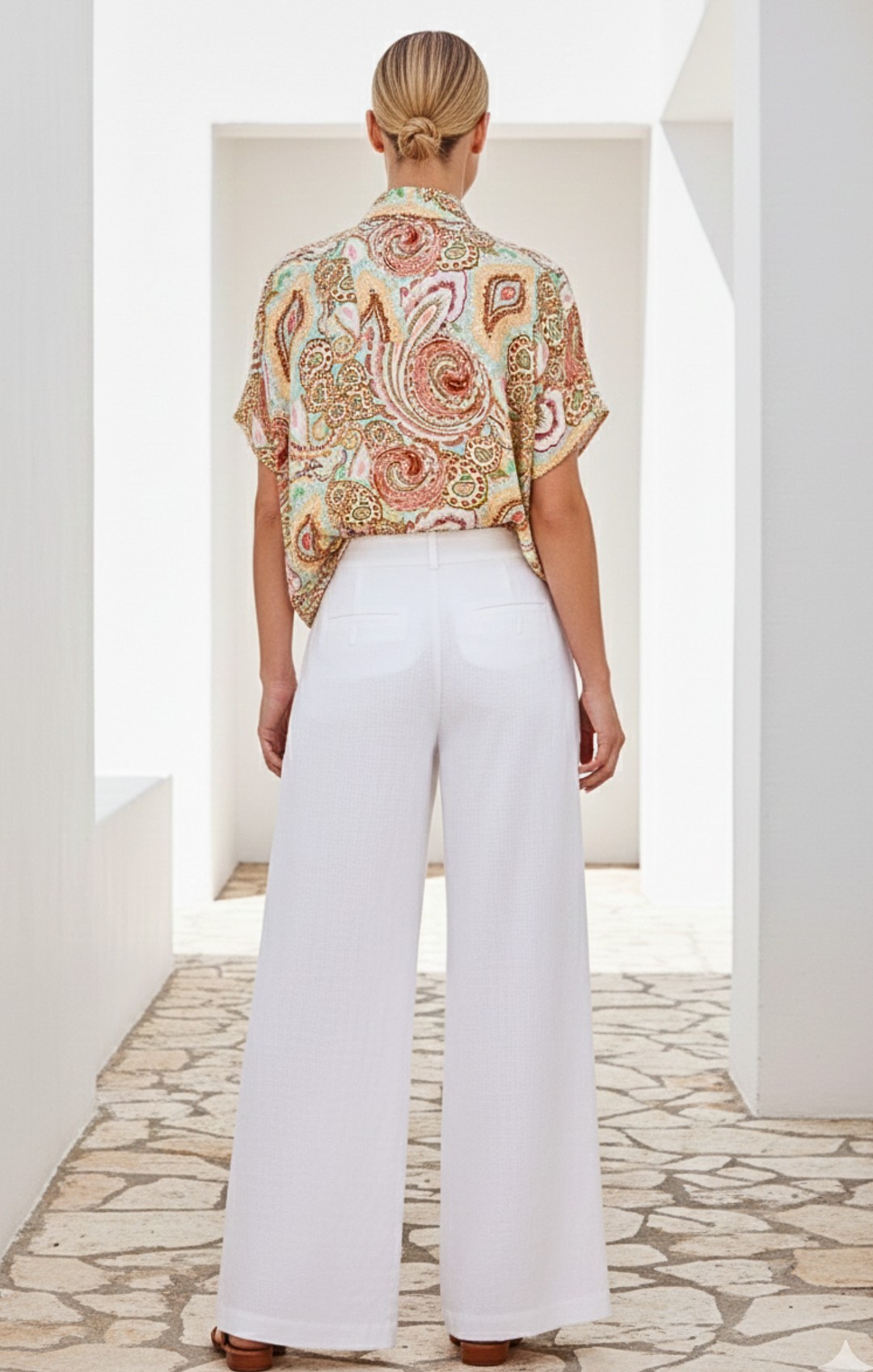 Inez Satin V-Neck Top