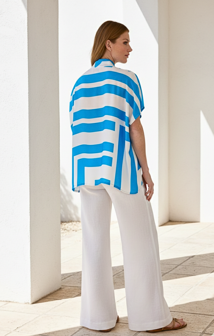 Inez Satin V-Neck Top