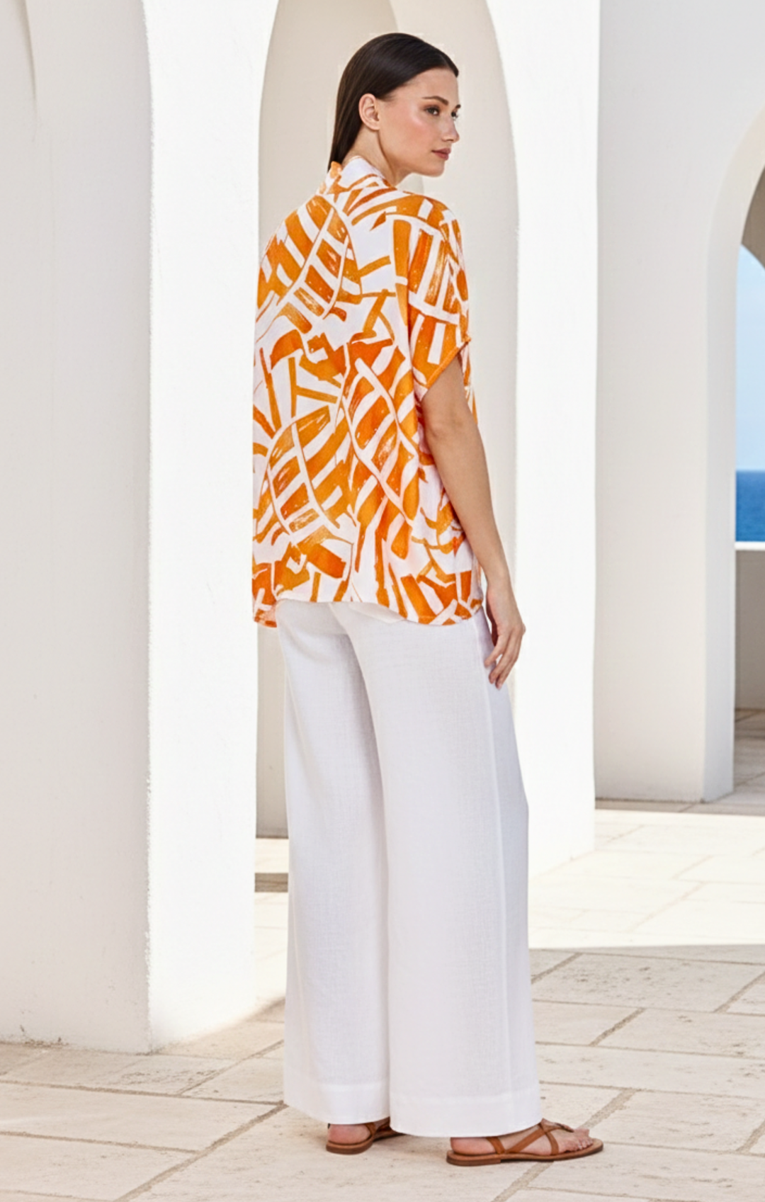 Inez Satin V-Neck Top