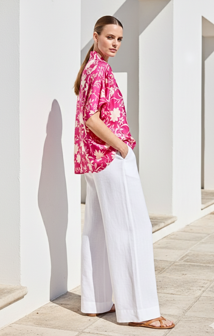 Inez Satin V-Neck Top